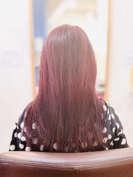 ヘアー グリーン(hair green) ビビットレッドヘアサイドレイヤー白髪染め
