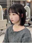 透けバング×ミニボブ今っぽナチュラル可愛い