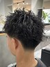 【スパイキーショート】メンズカット+シェービング+ピンパーマ 12700縁