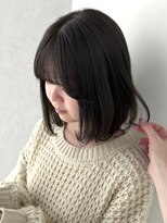 カシュカシュ 表参道(cache cache)&nbsp;ブリーチなしオリーブグレージュカラーボブミディアムヘア