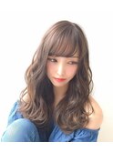 ことりベージュのゆるふわロング
