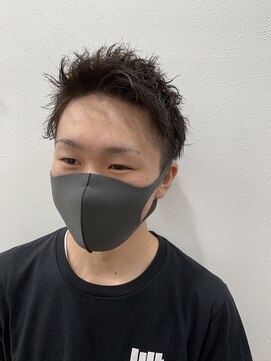 メンズアンダーバーホワイト 南海難波店(Men's _WHITE) メンズショートソフトツイストパーマ