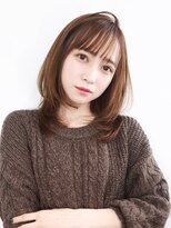 アイティー バイ アルバム 浦和店(IT by ALBUM) ナチュラルミディ_ココアブラウンフリンジウェーブ_47475