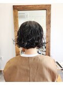 ボブ×ウェーブパーマ