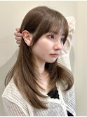 韓国風/レイヤー/小顔/前髪カット/髪質改善/グレージュ/透明感
