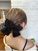 お呼ばれヘアセット ヘアアレンジ 