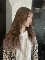 ヴァイス 渋谷店(VAICE)&nbsp;ミルクティベージュ/ピンクの裾カラー/推しカラー