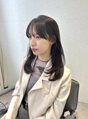 レイヤーカット　ワンカール　ベージュカラー