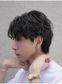 渋谷メンズマッシュウルフカット緩めシャドウパーマルーズパーマ