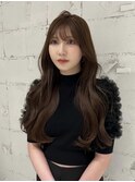 艶髪チョコレートブラウンヘーゼルベージュ韓国ヘア