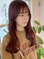 ユイバイラドンナ(Huit by LADONNA)&nbsp;ピンクベージュ/ロングヘア/小顔カット/韓国/暖色カラー