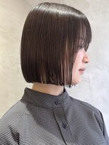 ニコトウキョウ 新宿(nico TOKYO) 20代30代切りっぱなしボブタッセルボブ顔周りレイヤーオリーブ