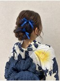 大阪なんば/小紋ヘア/着物ヘア/卒業式ヘア/成人式ヘア