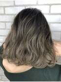 20代30代40代大人ひし形ショートレイヤーボブ透明感暗ベージュ