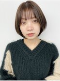 小顔ショートボブ暗め夏カラーブリーチなしで大人可愛く