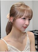韓国ヘア◇色素薄めハイトーンカラー顔周りレイヤーカット
