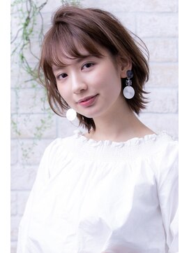ヘアーアートシフォン 池袋西口店(Hair art chiffon) 3Dカラーオリーブアッシュ似合わせカットふわミディボブディ