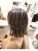 20代30代40代パールベージュ×黒髪暗髪×バレイヤージュ