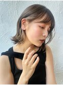前髪　インナーグレージュ マチルダボブ ピンクベージュ ウルフ