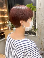 テトヘアー(teto hair) 暖色系カラーショートボブ艶カラーマッシュボブ丸みボブ秋カラー