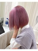 @kamiishi＿freera ピンクラベンダー　内巻きボブ