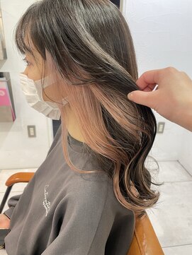 アジールヘア 池袋東口店(agir hair) イヤリングカラーホワイトピンクベージュ池袋 池袋東口