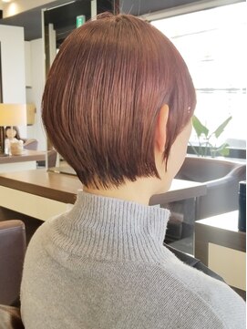 フロア(FLOOR) #ツヤツヤアプリコット#超高濃度水素カラー#まるみショート