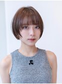 20代30代ハッシュカット丸みショート似合わせカットフルバング