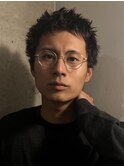 ピンパーマ癖毛風パーマメンズショートスパイラルパーマ熊本下通