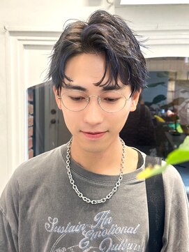 ラレイ ハラジュク(Lalei harajuku) 【白石】メンズカット/ブルーハイライト/青髪/短髪ショート