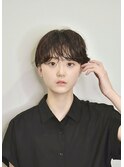 大人可愛い20代30代40代黒髪前下がりショートボブ丸みショート◎