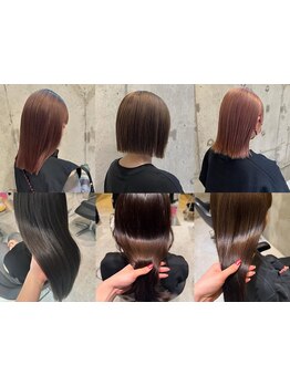 【髪質改善×水光肌カラー】ダメージレスな薬剤に、肌色に合うように調合されたカラーで染めるたび綺麗に♪