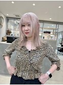 イメチェン/ホワイトブロンド/外ハネボブ/美髪/名古屋