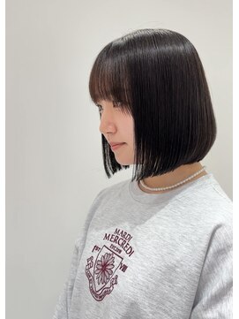 エアー 横浜(AIR) 【寺本】シンプルボブぱっつん前髪シアーバング