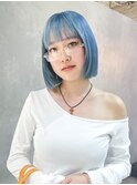 ボブ顔周りレイヤー韓国ヘア美髪くびれヘアミディアム_F70088