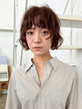 ワク(WAKU) 【WAKU】ボブパーマ/モカブラウン