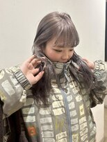 エル スタジオ 心斎橋店(L STUDIO)&nbsp;透明感ラベンダーグレージュ ミディアムレイヤー 顔まわりカット