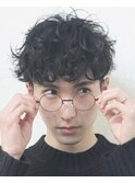 モード系メンズ!くしゃっと感×セミウェット×眉上ショート