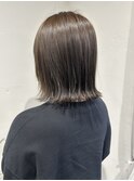 アッシュグレーグレージュボブ外はね艶髪切りっぱなしボブ韓国