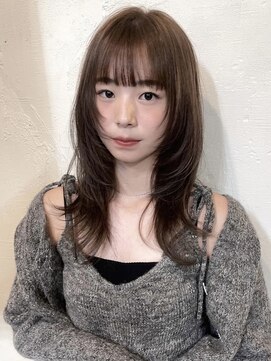 ミュウアンド(Mew＆) 【@re_n___】オリーブブラウン/レイヤーカット