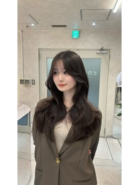 エヌ 大阪梅田店(enu) シースルーバング×くびれレイヤー