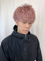 オーリーヘアー(Olliy hair)&nbsp;ピンク×マッシュ/ピンクベージュ/ツーブロックマッシュ/50代