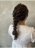 あみ下ろしヘアアレンジ