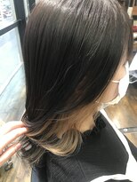 ガルボ ヘアー(garbo hair) #インナー#ブリーチ#黒髪#金髪