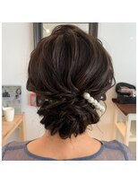 フェリーチェ(Felice)&nbsp;編み込み　大人可愛い　ドレスヘア　結婚式　黒髪　花嫁　二次会