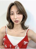 韓国ヘア/くびれヘア/くびれミディ/フェイスレイヤー/ハイライト