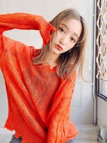 メーヴェ(Mowen) mowen×外ハネミディアム×ラフウェーブ×シルキーグレージュ