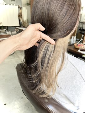 アオゾラヘアー 本店(AOZORA HAIR) インナーホワイトベージュ*大人レイヤー