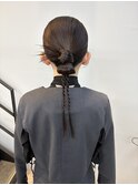 シニヨン編みおろし結婚式褒められる♪編み込みタイトヘア