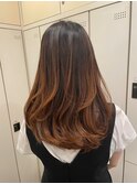 レイヤーカット/明るめブラウン